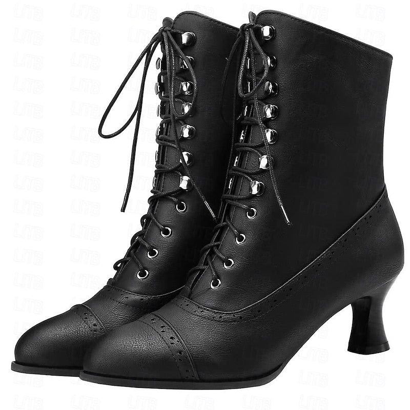 Shlomit - Klasik Kalın Topuklu Orta Boy Çizme