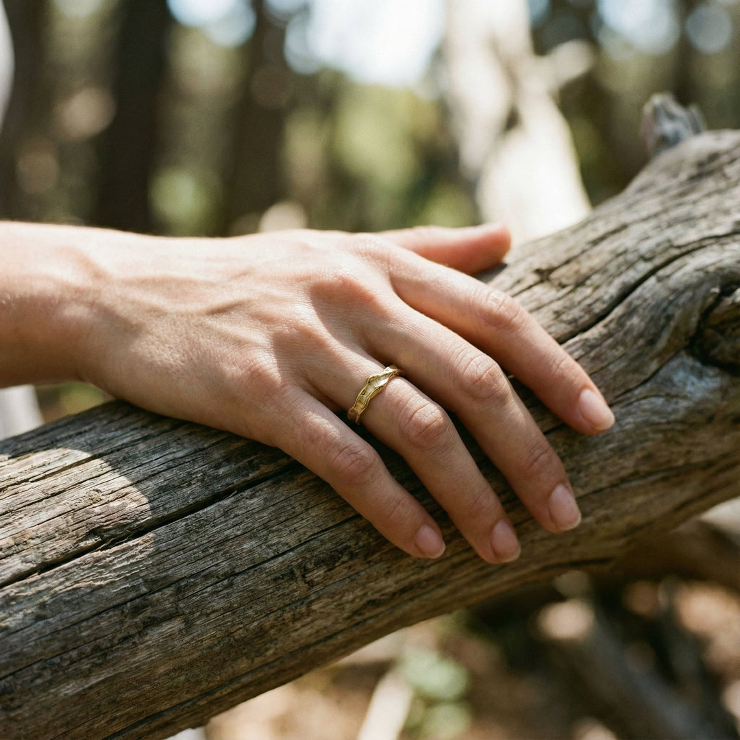 ForgeMuse - Dövme Altın Vintage Yüzük