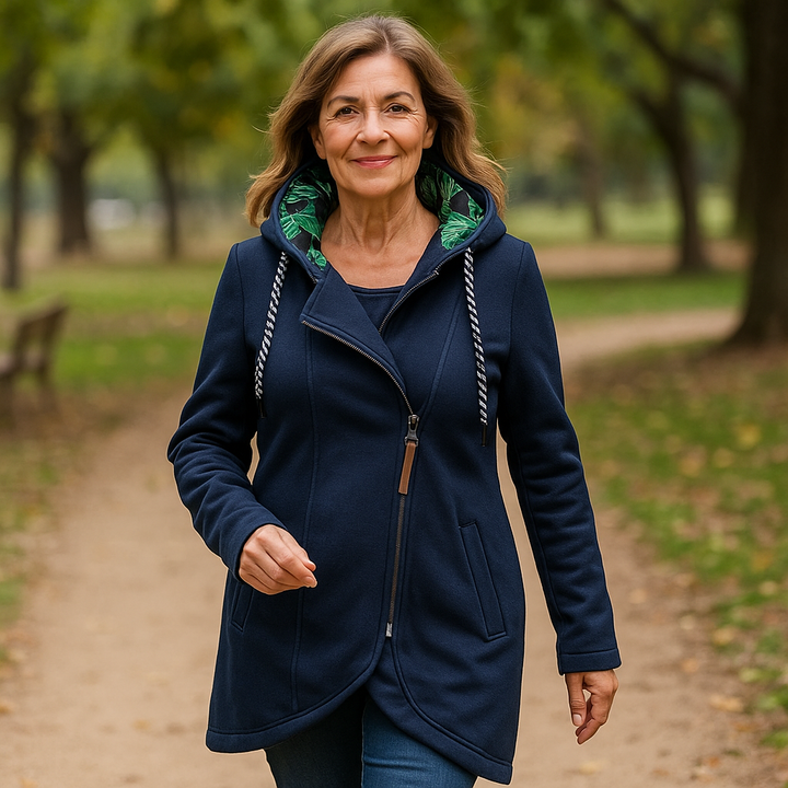 Kristanna - Asimetrik Fermuarlı Kışlık Mont