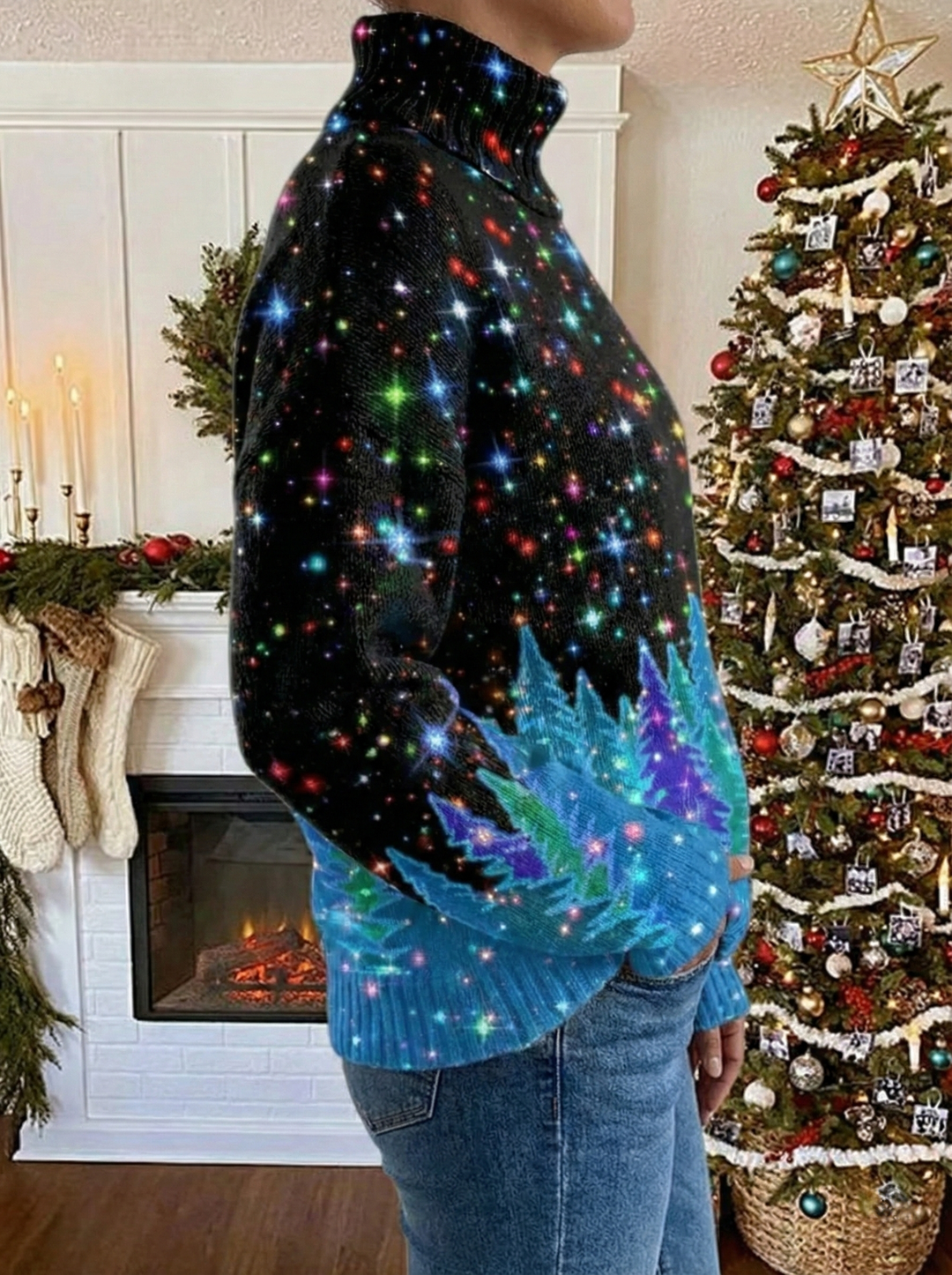 Helda - Yıldız desenli Noel kazağı