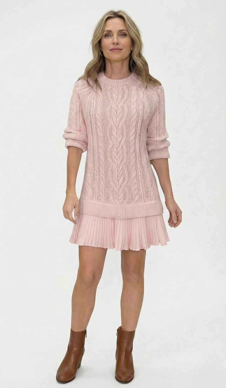 Dilin - Kablo Desenli Örgü Kazak Elbise