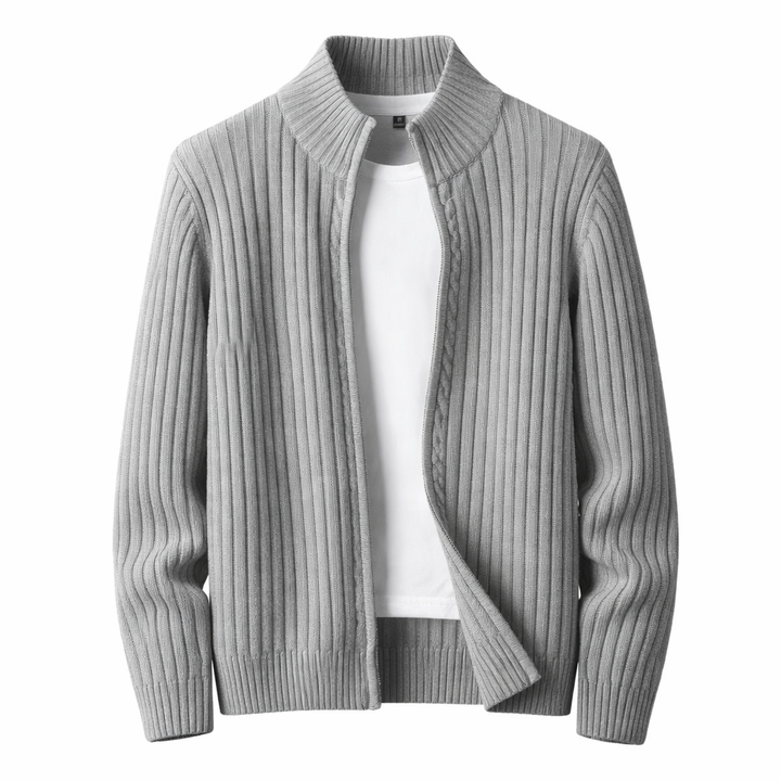 Bjarte - Fermuarlı Nervürlü Hırka