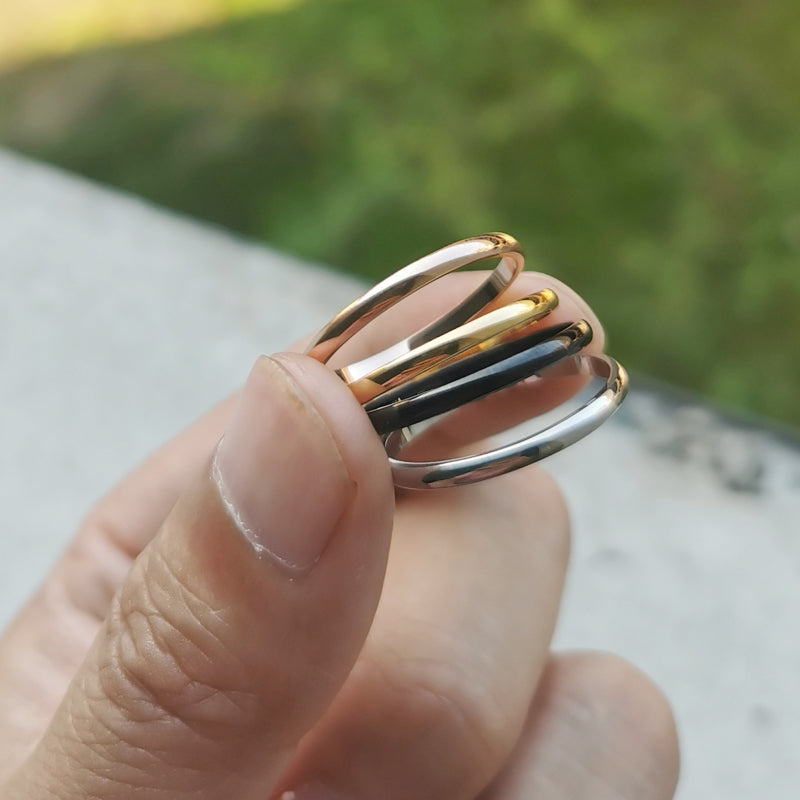 PureHalo - Anti-alerjik Pürüzsüz Basit Yüzükler