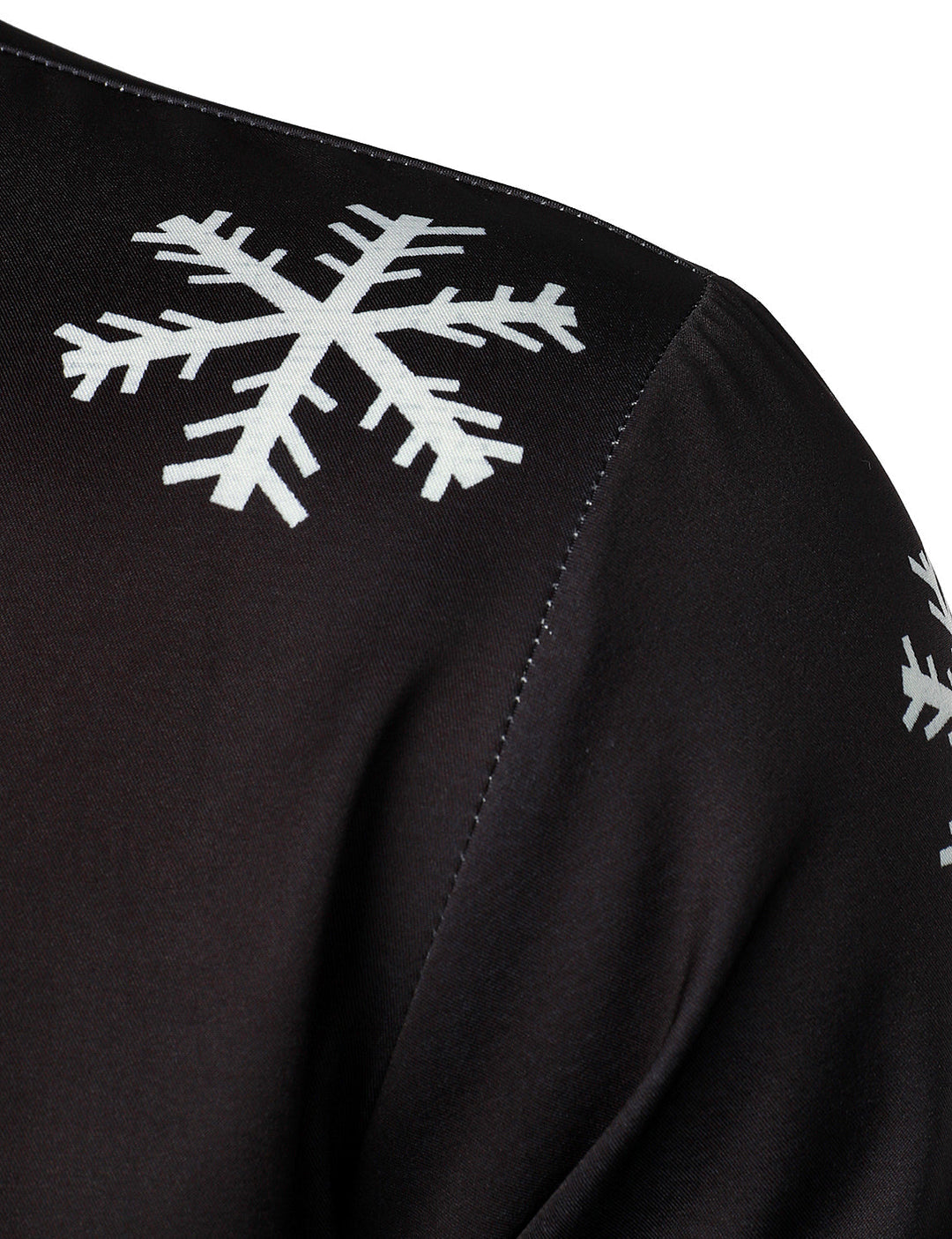 Mathan - Erkekler için Noel Baba Düğmeli Siyah Komik Uzun Kollu Gömlek