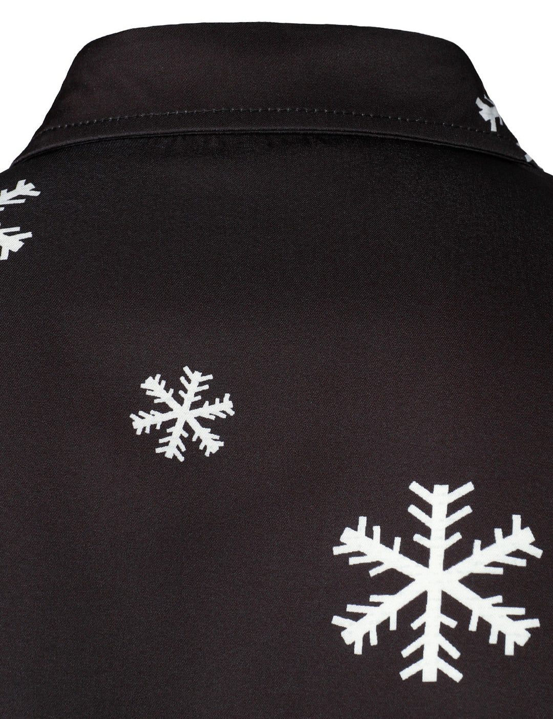 Mathan - Erkekler için Noel Baba Düğmeli Siyah Komik Uzun Kollu Gömlek