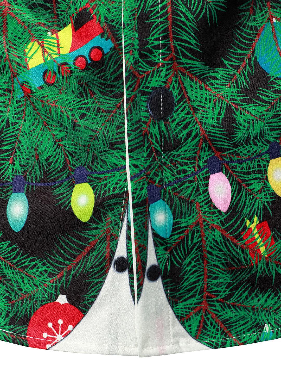 Gason - Erkekler için Noel Ağacı Kamuflaj Desenli Normal Kesim Eğlenceli Kıyafet Temalı Üst Uzun Kollu Gömlek