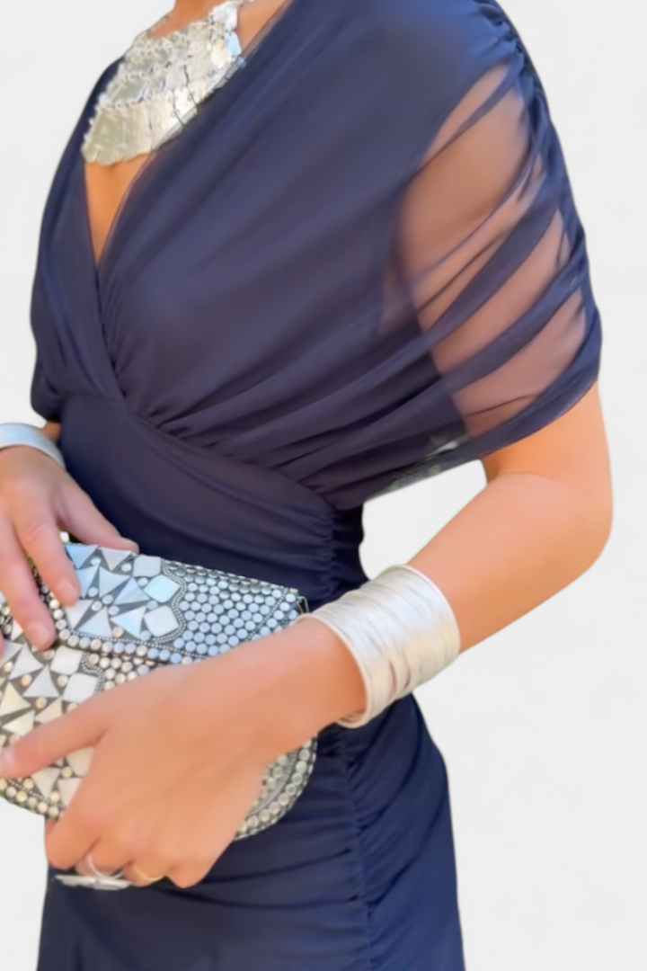 Rawan - Şifon Omuzsuz Maxi Elbise