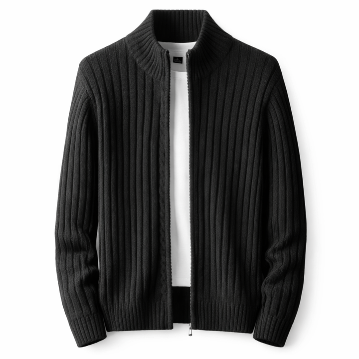 Bjarte - Fermuarlı Nervürlü Hırka