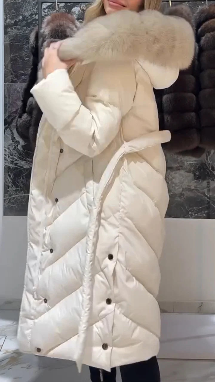 Nastasya - Kürk Yakalı Günlük Pamuklu Ceket