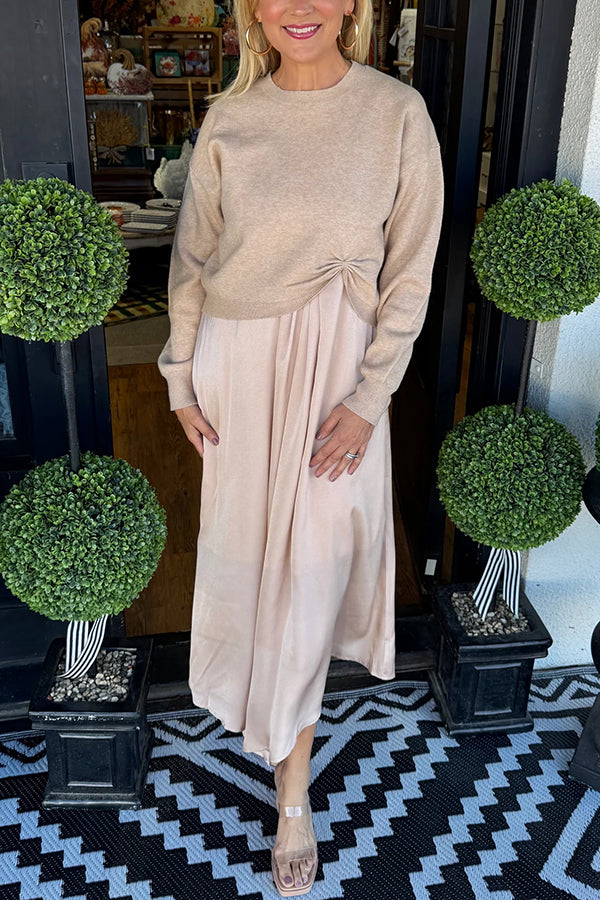 Lilee - Bükümlü Düğümlü Üst Ve Maxi Elbise