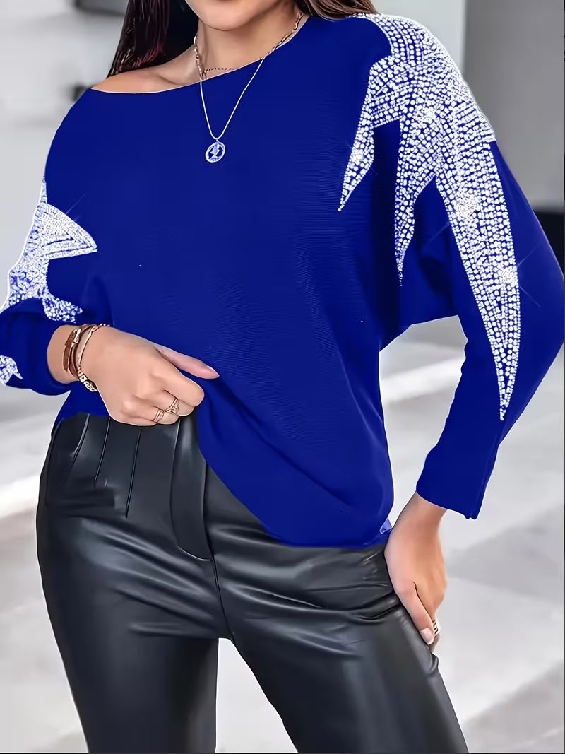 Bernardino - Yıldız Desenli Zarif Uzun Kollu Kazak