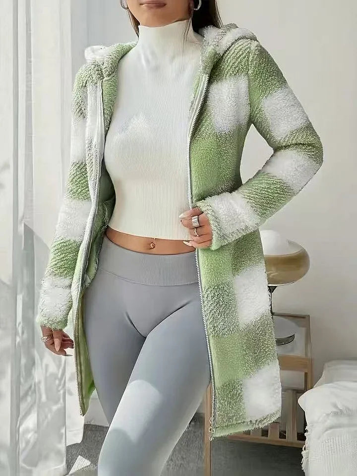 Tissaia - Fermuarlı Şık Kapüşonlu Ceket