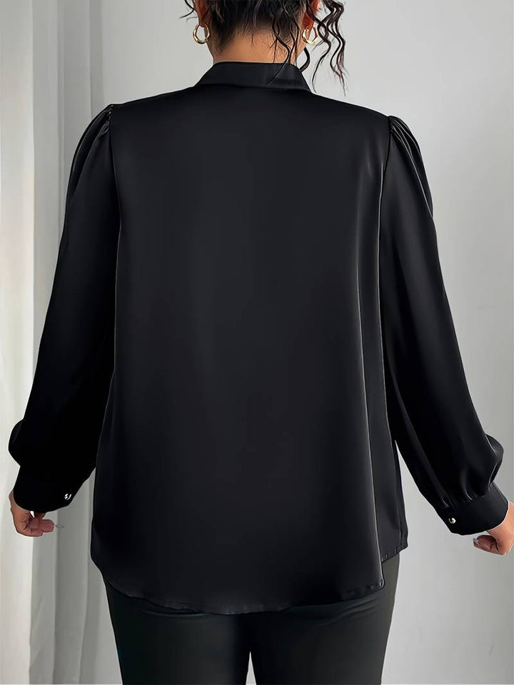 Elisheva - V Yaka Zarif Kabarık Kollu Gömlek