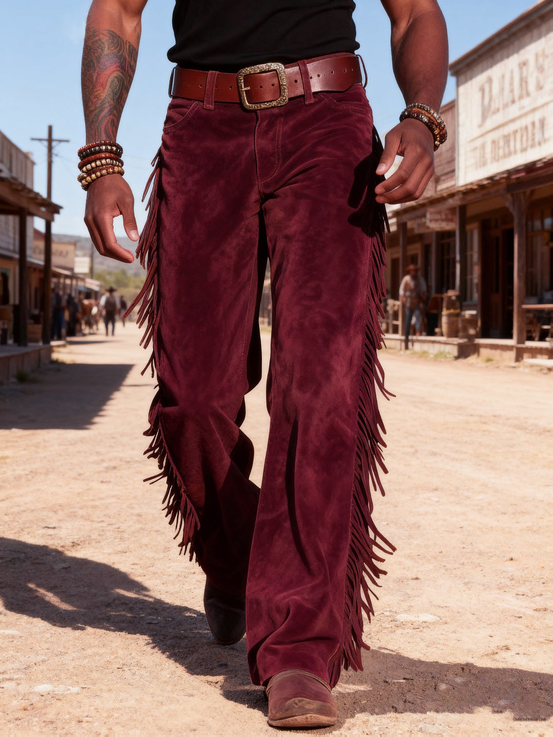 Altan - Günlük Retro Batı Fringe Pantolon