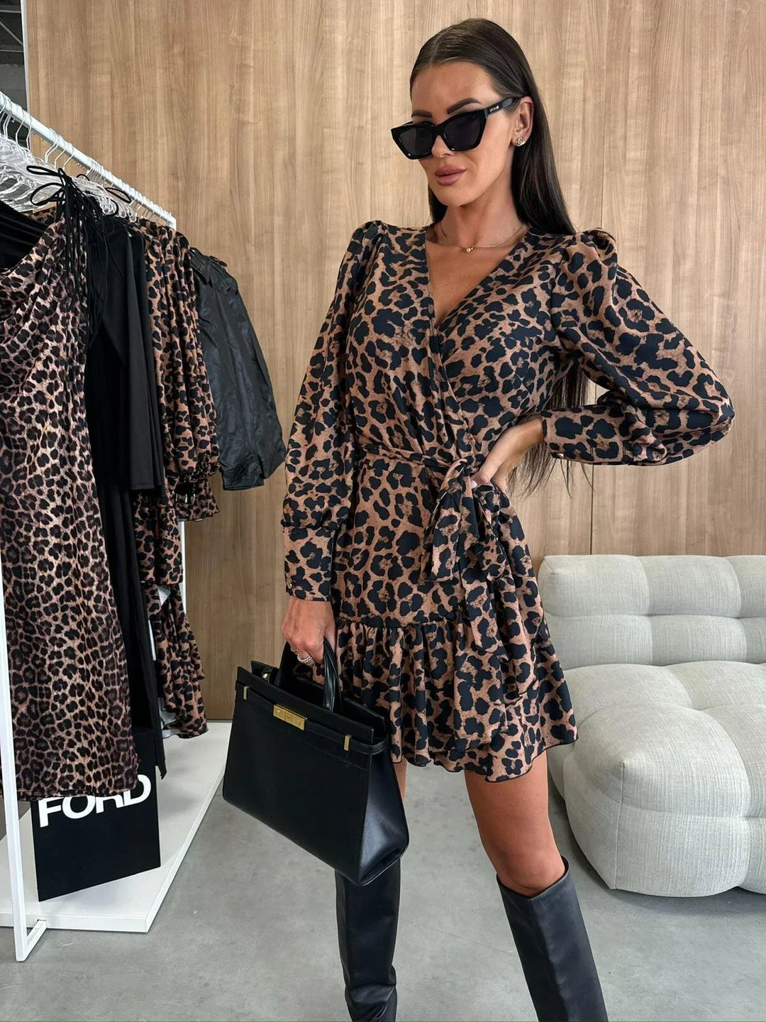 Adinda - Çiçek Desenli Mini Elbise