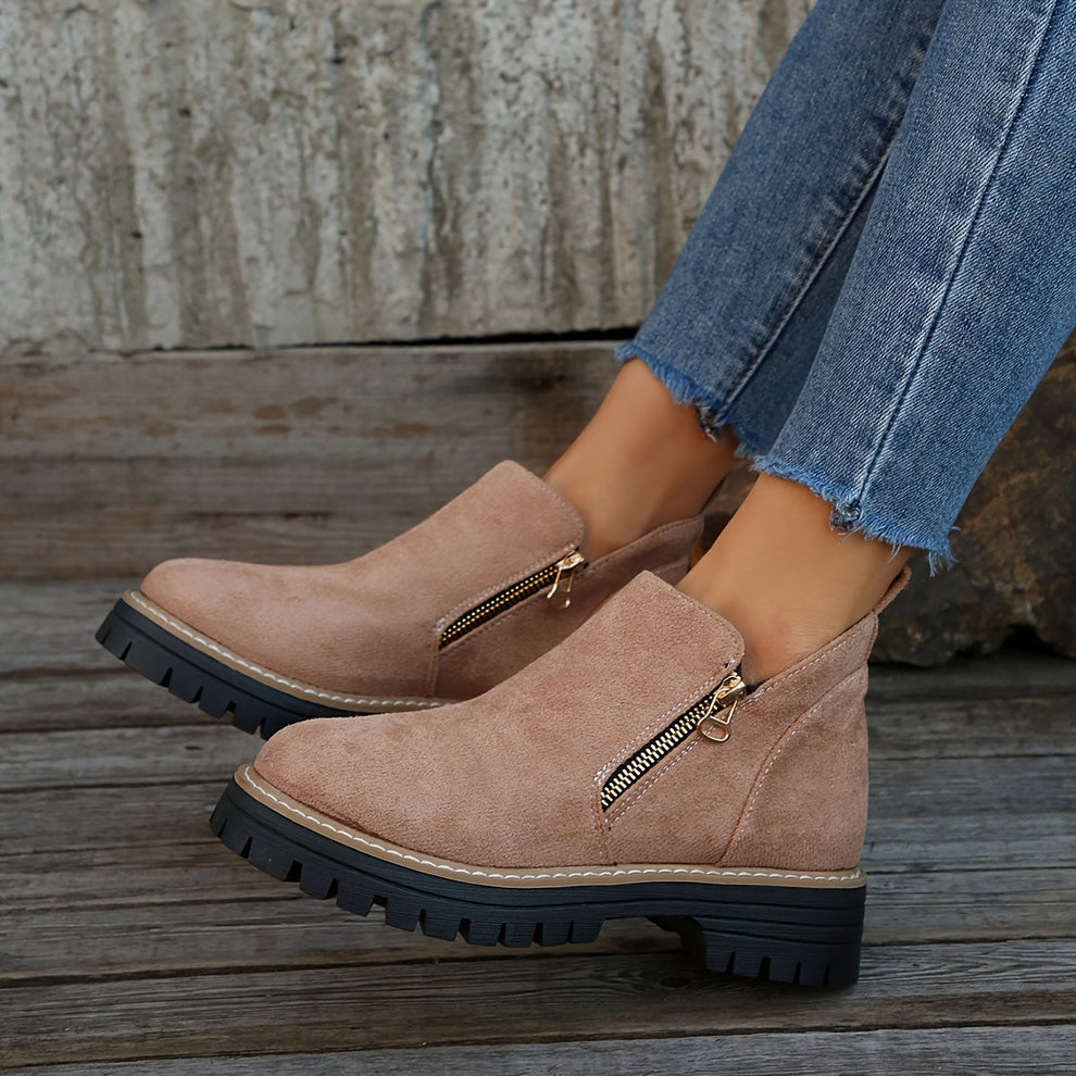 Birgitta - Yan Fermuarlı Ayak Bileği Botu