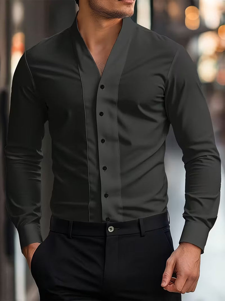 Abnar - Düğmeli Uzun Kollu Gömlek