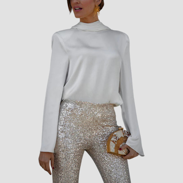 Ffion - Sırtı Açık Kapüşonlu Uzun Kollu Bluz