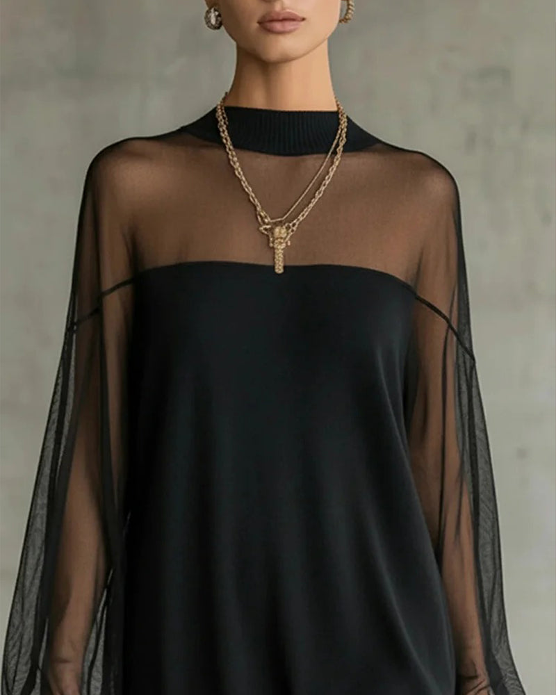 Yenaya - Fener Kollu Örgü Mini Elbise