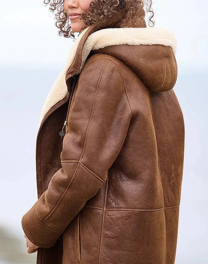 Zulika - Suni Süet Shearling Ceket