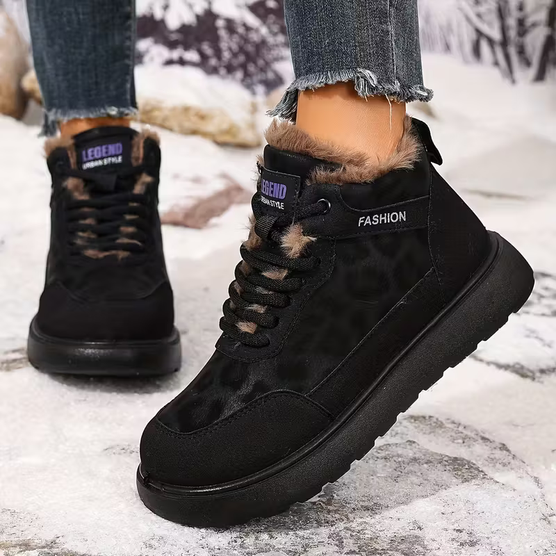 Elizia - Kalın Tabanlı Bağcıklı Ayak Bileği Ayakkabısı