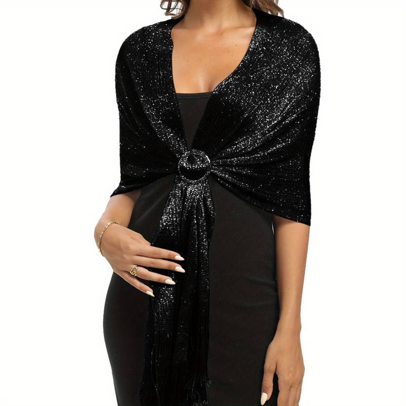 Shoshana - Metalik Eşarplarla Zarif Dekoratif Şal Dantelli Püskül