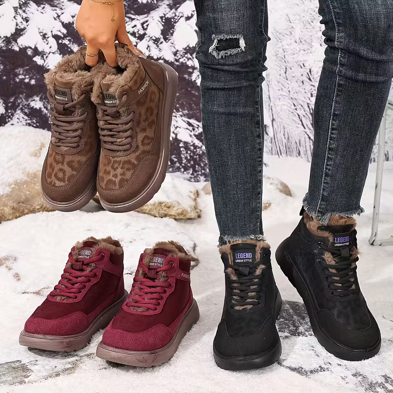 Elizia - Kalın Tabanlı Bağcıklı Ayak Bileği Ayakkabısı