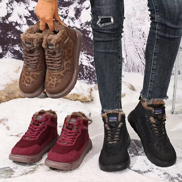 Elizia - Kalın Tabanlı Bağcıklı Ayak Bileği Ayakkabısı