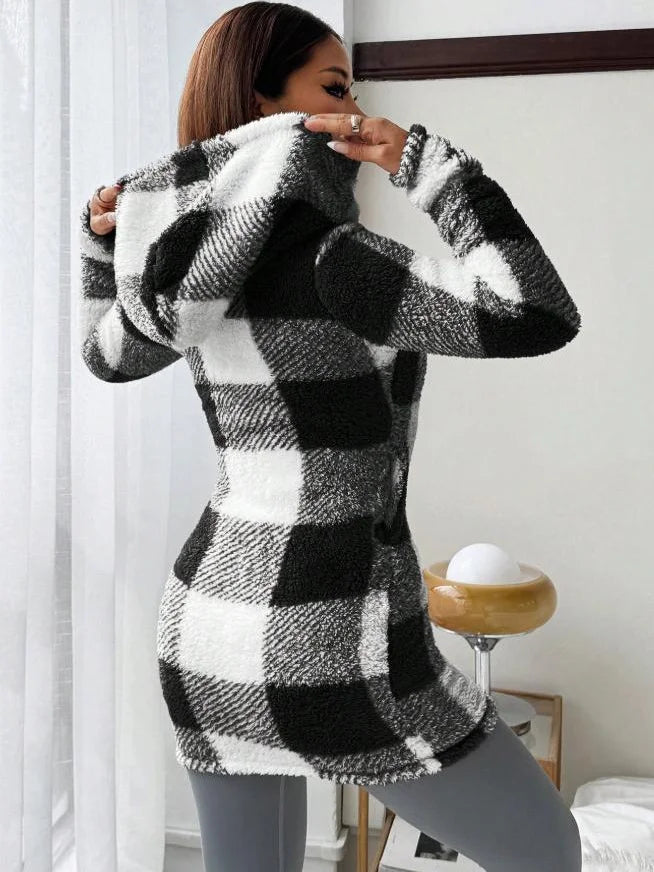 Tissaia - Fermuarlı Şık Kapüşonlu Ceket