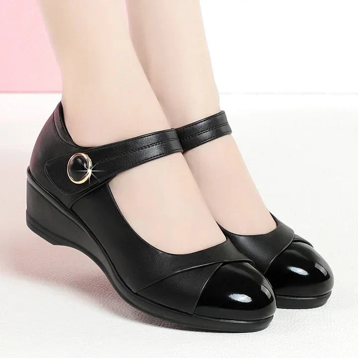 Morenn - Ortopedik Deri Ayakkabı Yumuşak Kayışlı