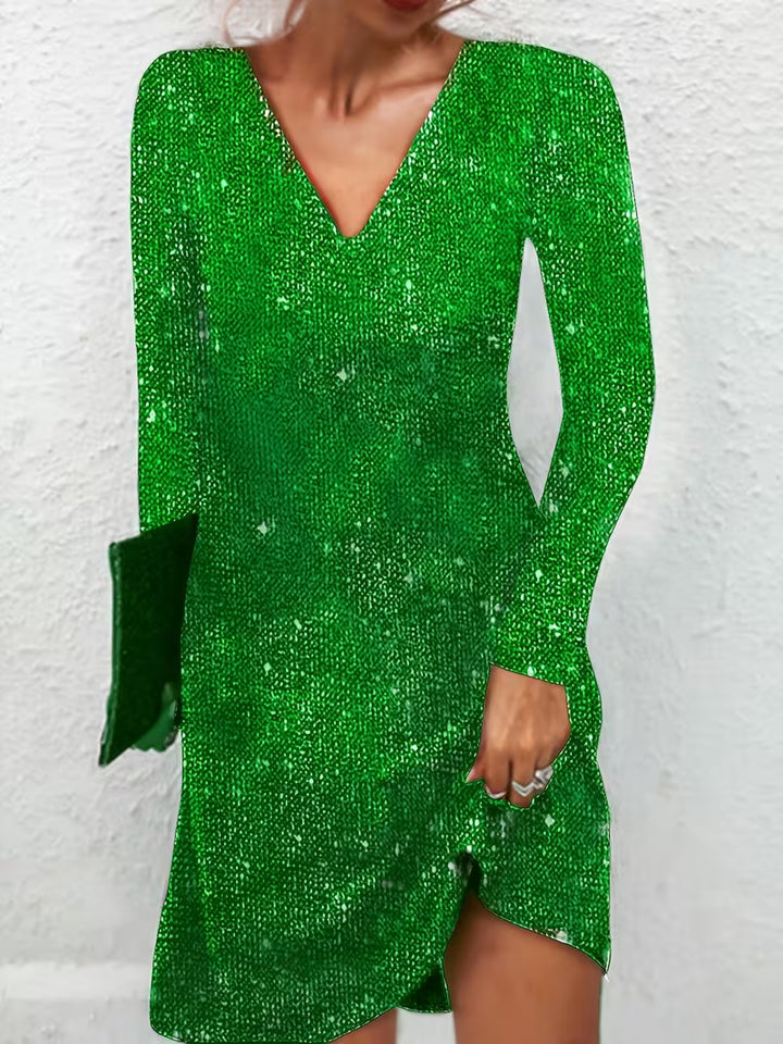 Eglantina - Yoğun Nakışlı Boncuklu Midi Elbise