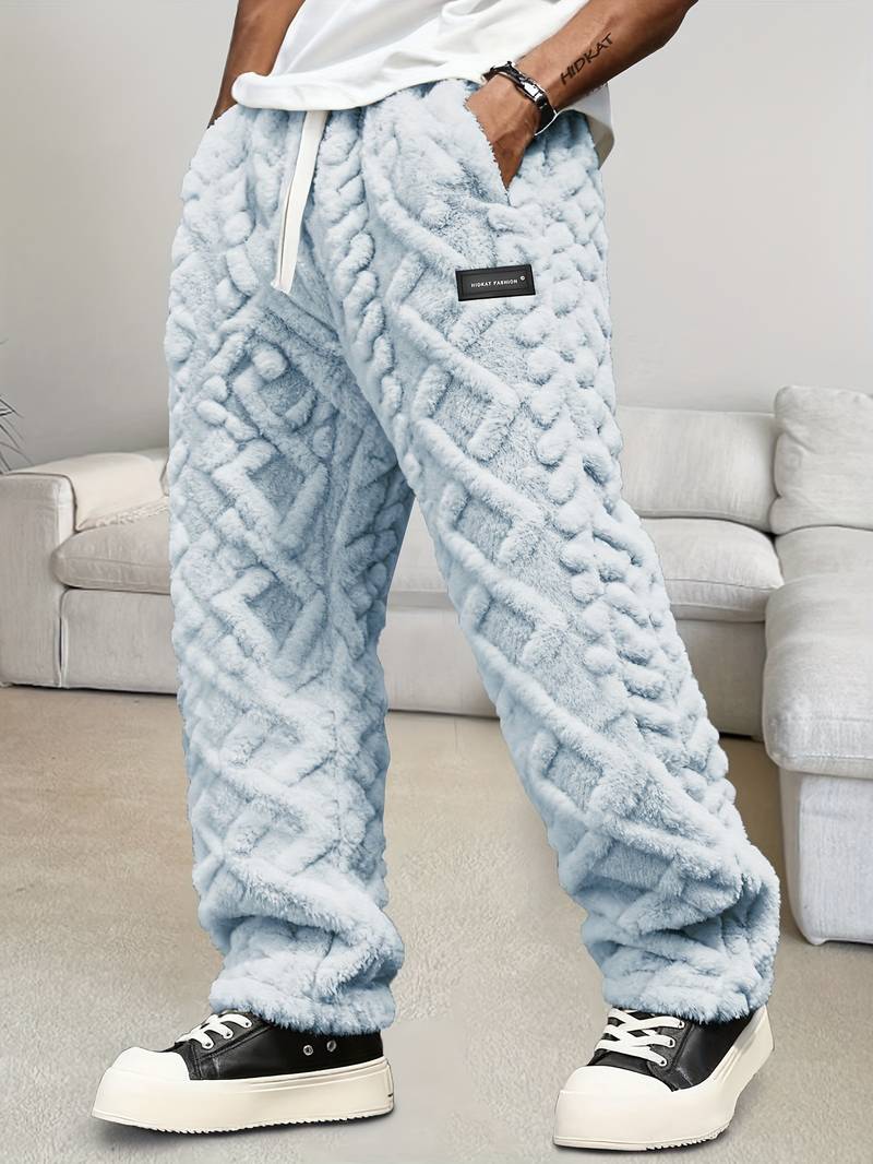 Zecharia - Elastik Bel Geometrik Desenli Pantolon