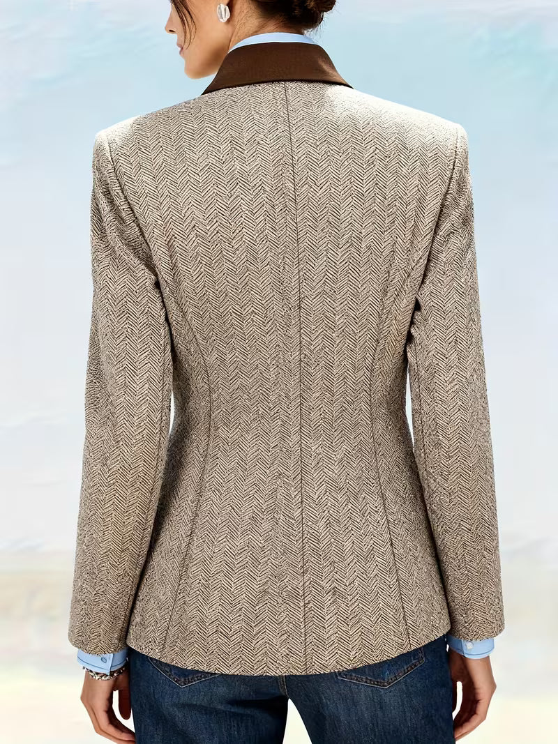 Yessica - Uzun Kollu Çizgili Desenli Ceket