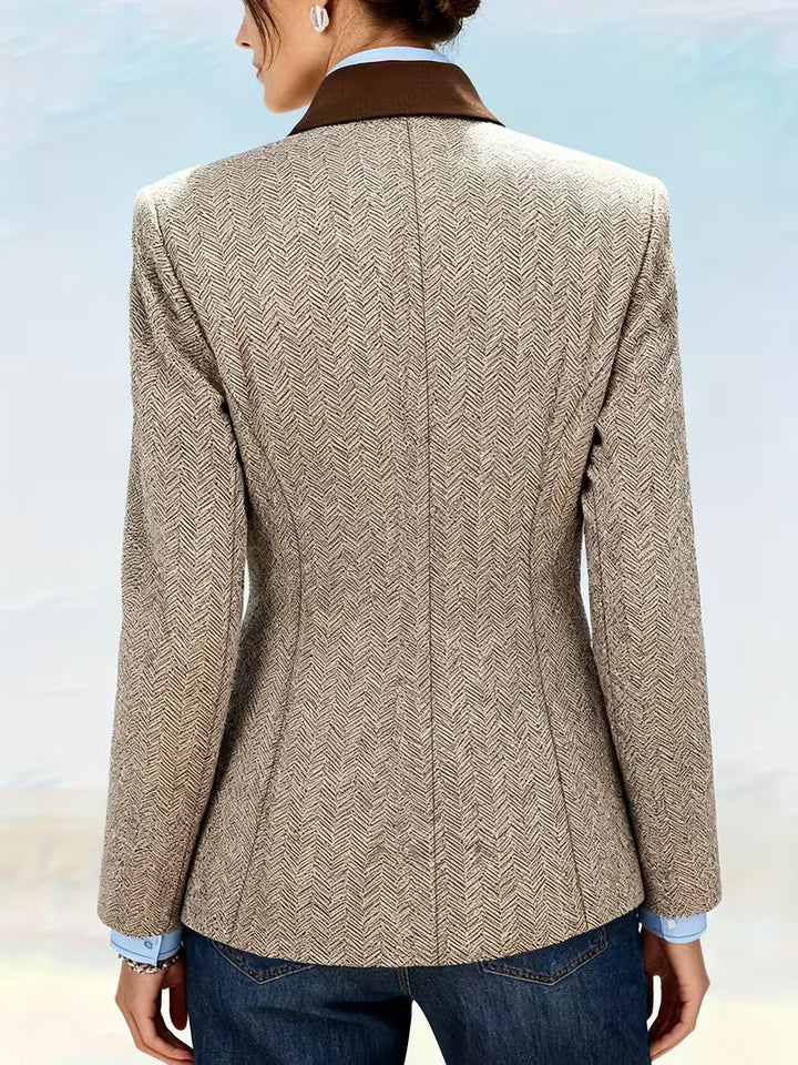 Yessica - Uzun Kollu Çizgili Desenli Ceket