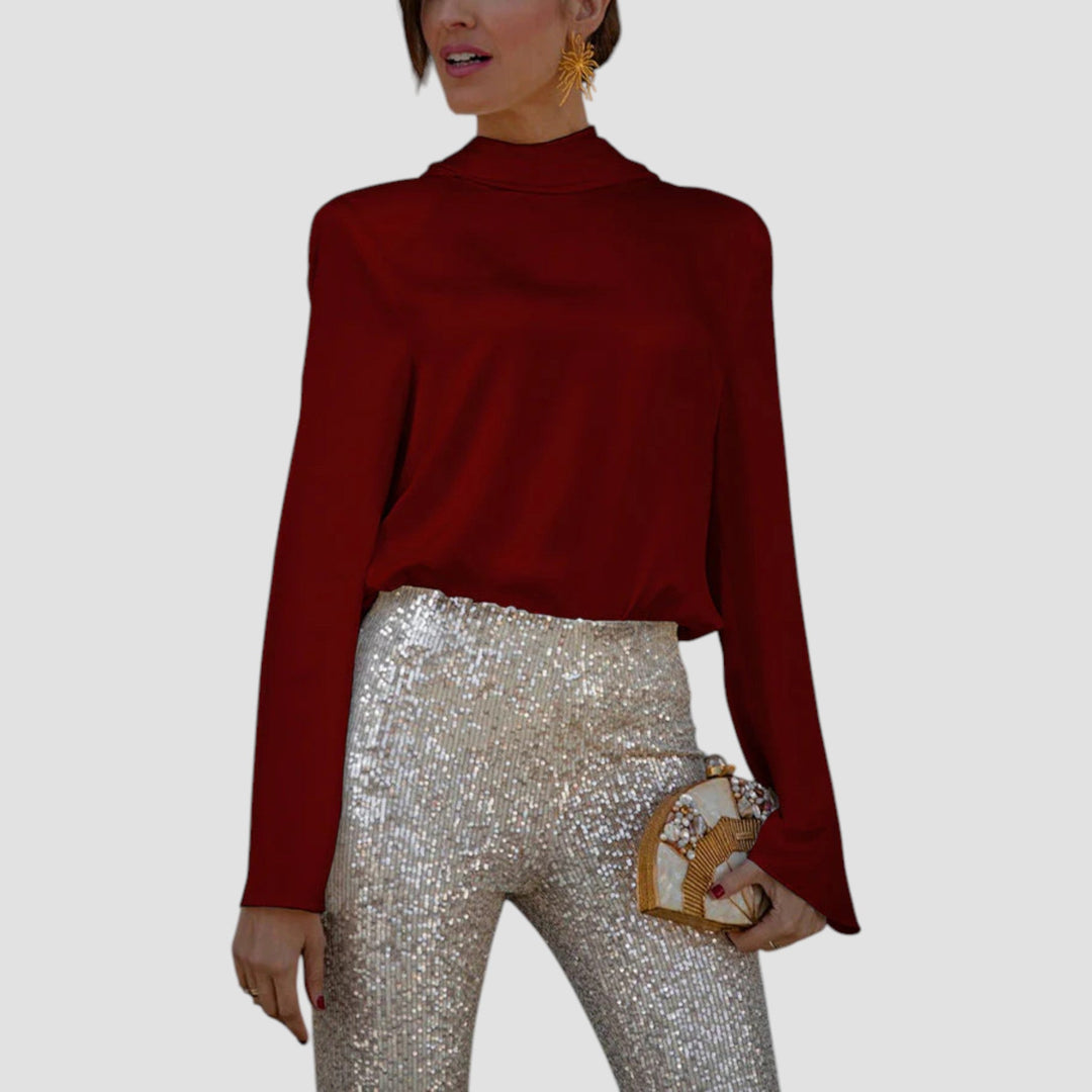 Ffion - Sırtı Açık Kapüşonlu Uzun Kollu Bluz