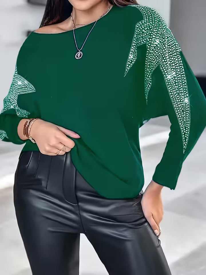 Bernardino - Yıldız Desenli Zarif Uzun Kollu Kazak