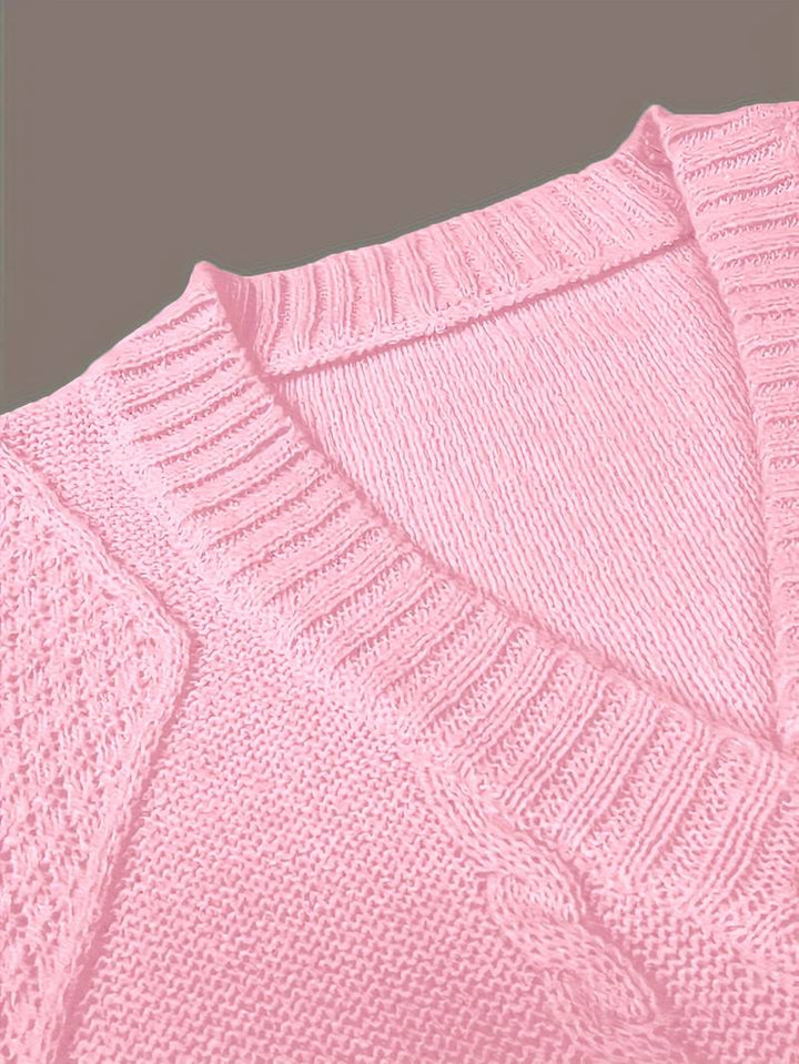 Tzvia - Günlük V Yaka Örgü Kazak