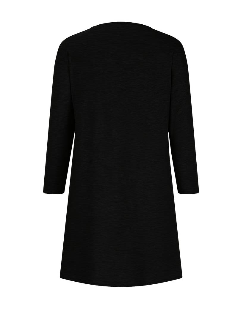 Alinor - Gündelik Ekose Patchwork Uzun Kollu Elbise