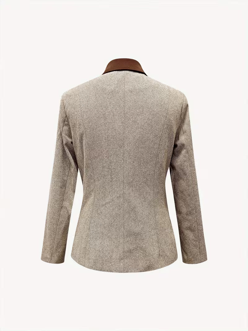 Yessica - Uzun Kollu Çizgili Desenli Ceket