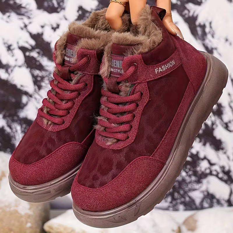 Elizia - Kalın Tabanlı Bağcıklı Ayak Bileği Ayakkabısı