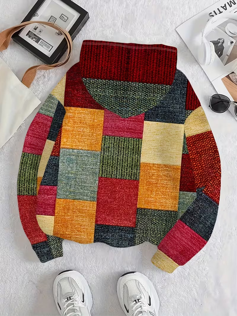 Nyara - Geometrik Desenli Sweatshirt