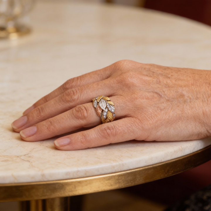 Yulee - Yaprak Desenli El Yapımı Yüzük