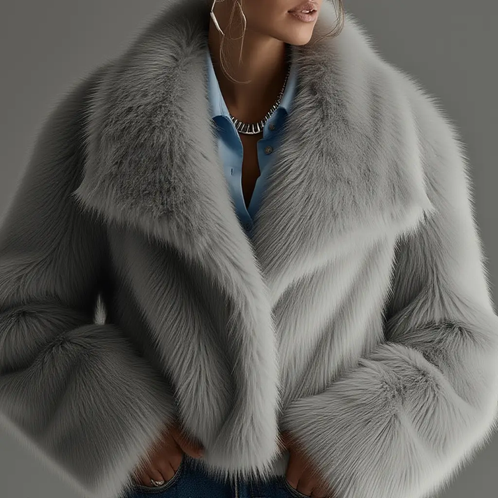 Quaithe - Yumuşak Kürk Büyük Boy Mont