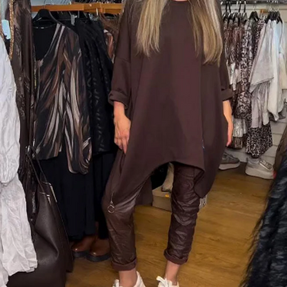 Aldona - Asimetrik Üst ve Düz Pantolon