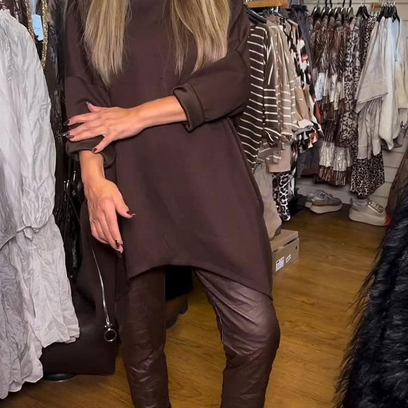 Aldona - Asimetrik Üst ve Düz Pantolon