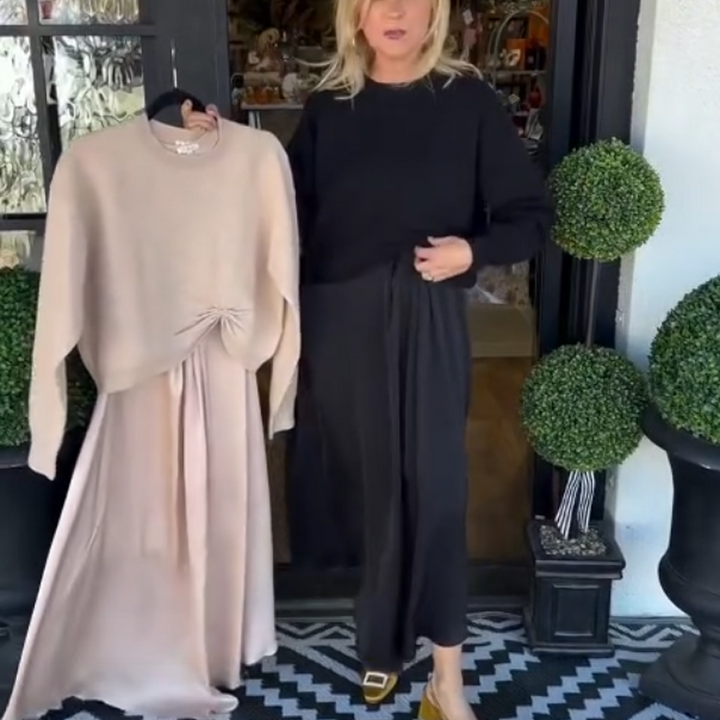 Lilee - Bükümlü Düğümlü Üst Ve Maxi Elbise