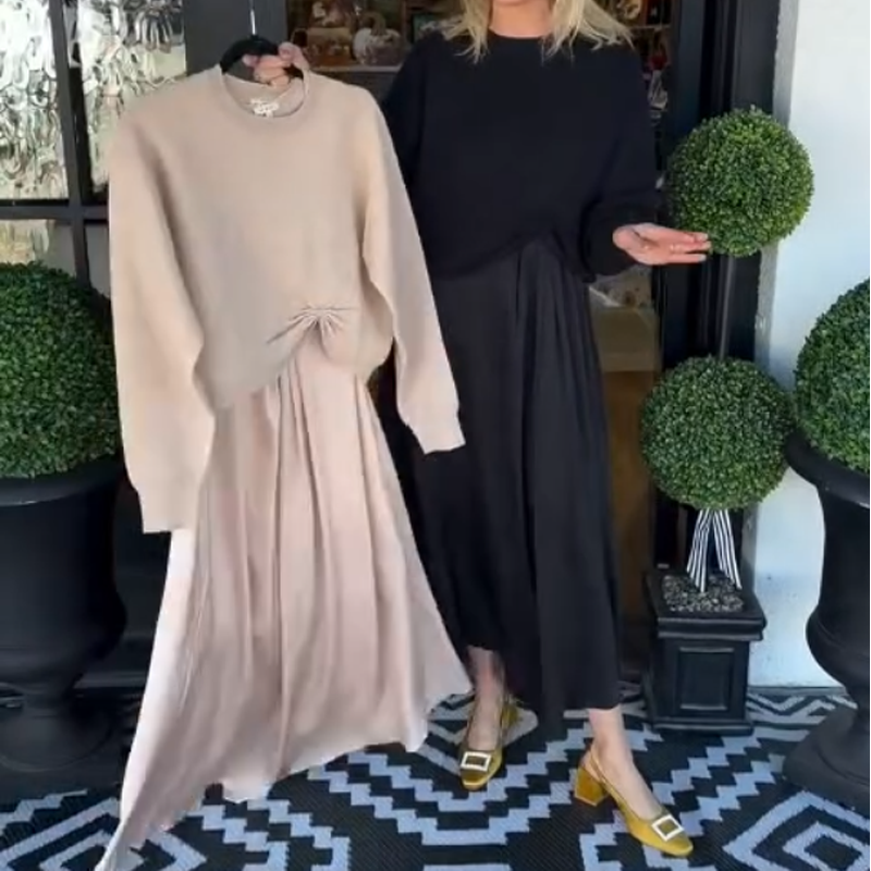 Lilee - Bükümlü Düğümlü Üst Ve Maxi Elbise