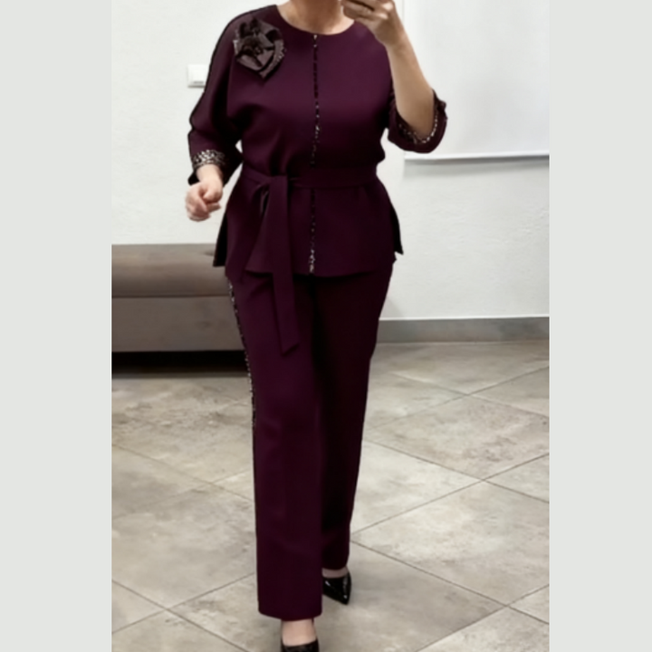 Ivanka - Leopar Desenli Zarif İki Parçalı Takım